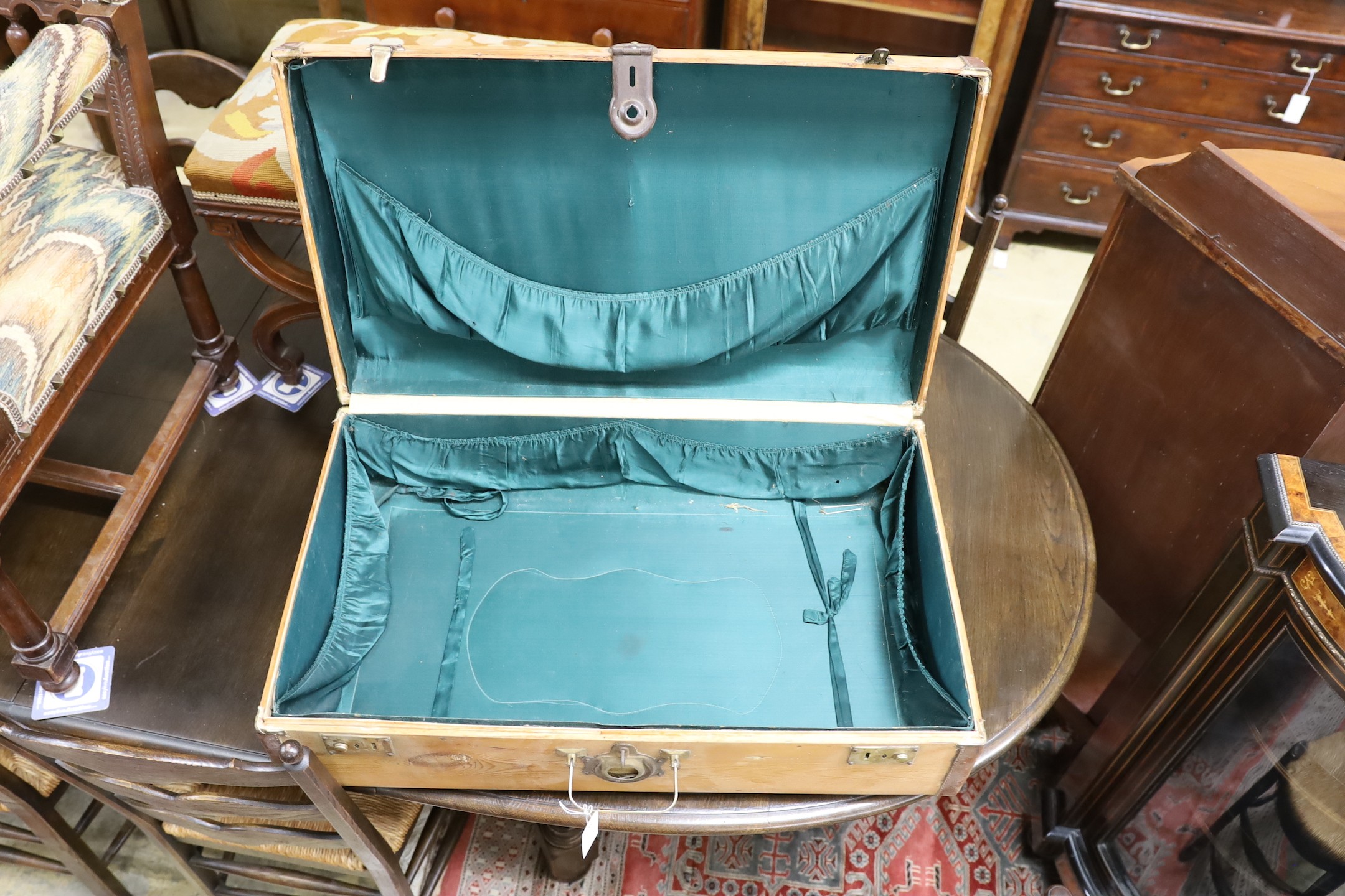 A steamed pine and plywood suitcase